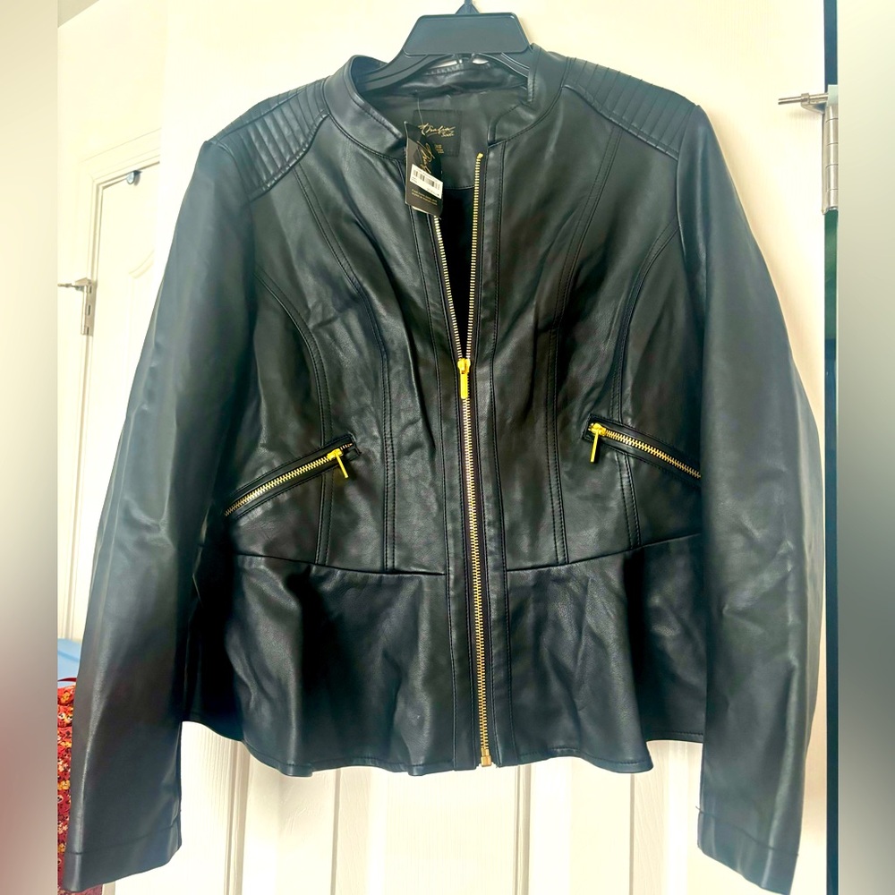 Brand new vegan leather jacket Macy’s XL